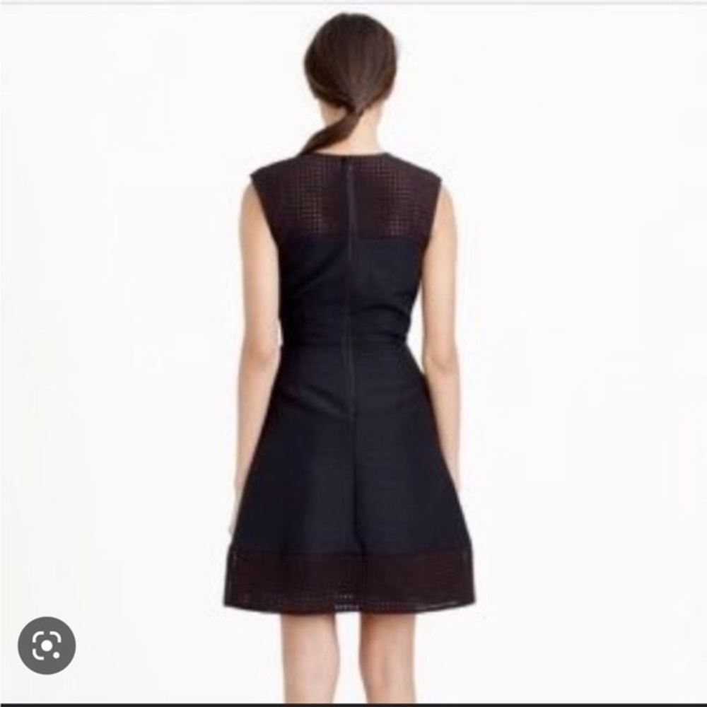 J. Crew black silk‎ blend perforated A-line dress size 4 - Picture 2 of 12